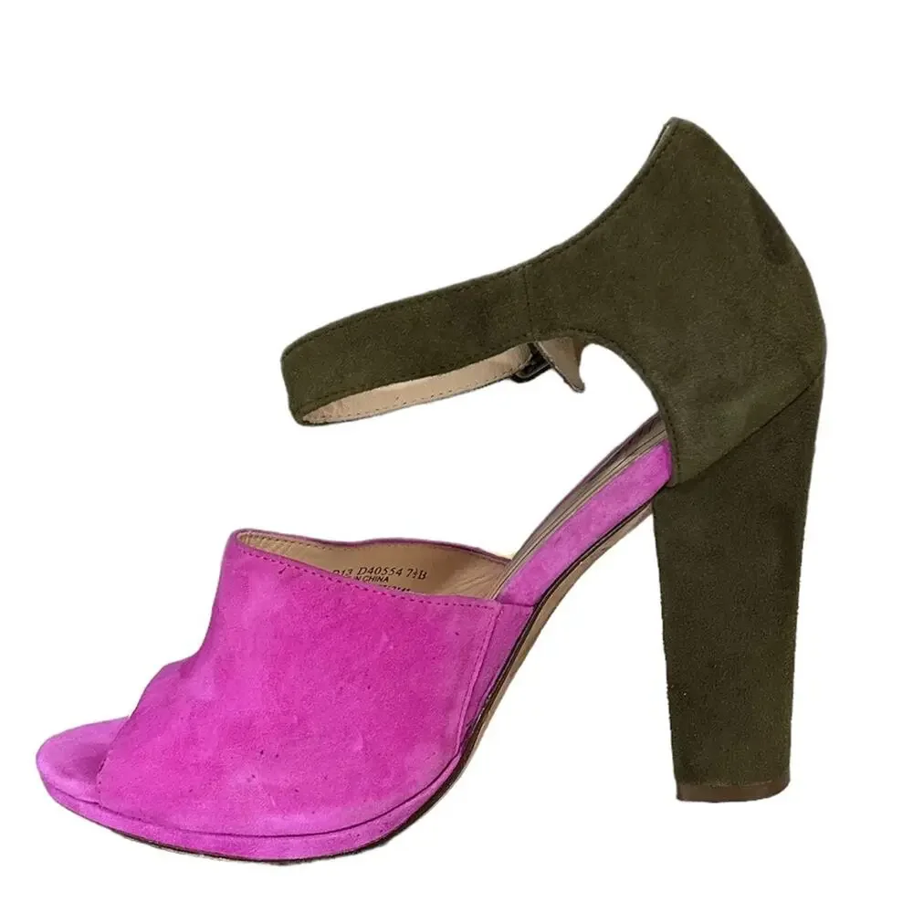 Cole Haan pink pixie suede‎ uppers special sole pink and olive green size 7.5 B - Picture 5 of 10